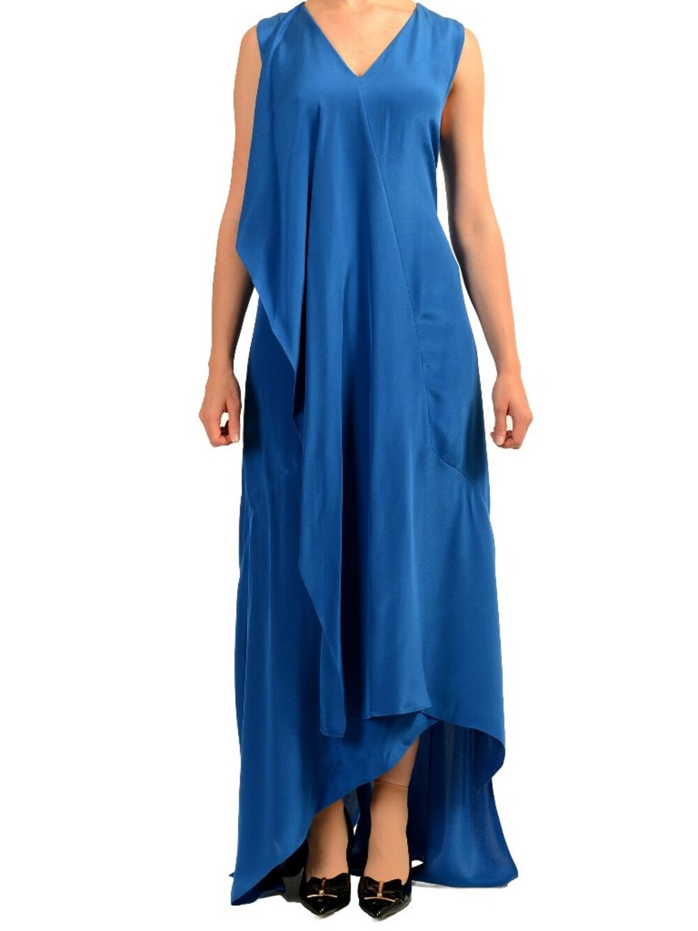 Hugo Boss Women's "Dymilani_FS_C" Asymmetrical 100% Silk Dress US 2XS IT 36